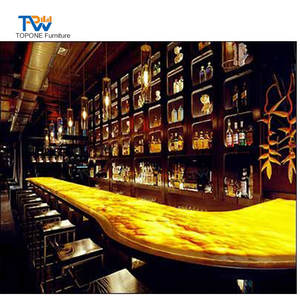 Custom Natural Backlit Onyx Nightclub Restaurant <span class=keywords><strong>Bar</strong></span> Ágata De Quartzo De Cristal Amarelo Pedra Translúcida <span class=keywords><strong>Bar</strong></span> Contador - Product Image 2