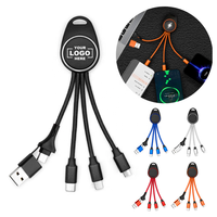 Promo Penjualan Panas Set Hadiah Premium Tahan Lama 5-in-1 Gantungan Kunci Logo Laser Menyala Kabel USB Pengisian Daya Dual Input untuk Bisnis