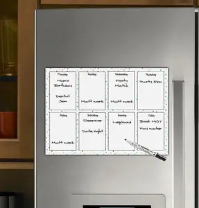 Kit de calendrier effaçable à sec Calendrier magnétique pour réfrigérateur Calendrier mensuel autocollant Tableau blanc avec extra pour suspension murale