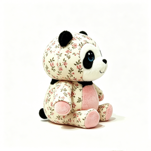 Customized Floral print <b>panda</b> plush <b>toy</b>, vintage pink flower <b>panda</b> stuffed animal, cottagecore girly <b>panda</b> soft doll - Product Image 5