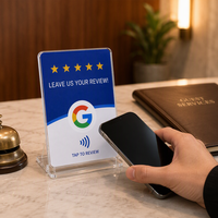 Carte NFC étanche LK Guangdong 13,56 MHz pour avis Google, en acrylique adhésif, puce NTAG213, pour restaurants, hôtels, commerces, réseaux sociaux
