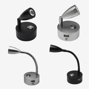 Lampe de lecture LED <span class=keywords><strong>12V</strong></span> <span class=keywords><strong>avec</strong></span> <span class=keywords><strong>port</strong></span> <span class=keywords><strong>USB</strong></span> Lampe de bateau de caravane RV Lampe de lecture de livre de lit 3W - Product Image 3