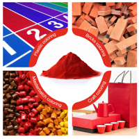 Pigment d'oxyde de fer (Fe2O3) de qualité industrielle à bas prix, haute couvrance pour la coloration du plastique et du cuir, en stock