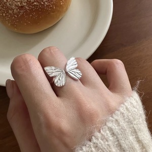 Anillo de Mariposa de Plata de Ley S925, Anillo Abierto para el Dedo Índice, Joyería Unisex, Regalo - Product Image 1