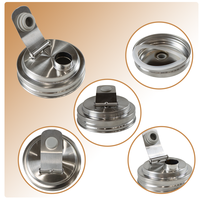 Bouchon verseur pour bocal Mason de 70 mm et 86 mm, en acier inoxydable, avec bouchon rabattable
