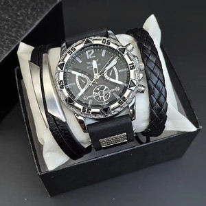 Reloj YuSa961 <span class=keywords><strong>para</strong></span> hombre con 3 pulseras <span class=keywords><strong>de</strong></span> moda adecuadas <span class=keywords><strong>para</strong></span> <span class=keywords><strong>hombres</strong></span> <span class=keywords><strong>jóvenes</strong></span>, conjunto <span class=keywords><strong>de</strong></span> regalo <span class=keywords><strong>de</strong></span> <span class=keywords><strong>cumpleaños</strong></span>, correa <span class=keywords><strong>de</strong></span> silicona a la moda - Product Image 3