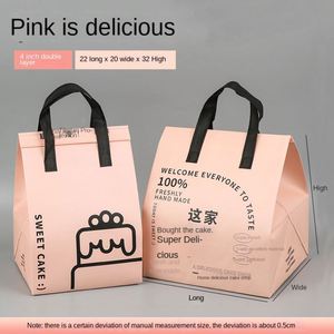 Disposable Food Cake Insulation Bag Non-Woven Portable Takeout Bag for Dessert Thermal Insulation Fabric for Cooler Bags - Product Image 2