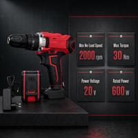 Nouvelle perceuse électrique 21V au lithium avec moteur à balais, tournevis rechargeable, outil à main – Meilleur choix pour la vente en gros