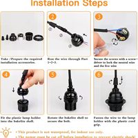 Vente directe usine – Douille/Support de lampe en bakélite E27 standard US avec interrupteur à demi-rotation sans palier – Certifiée