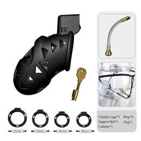 Anillo de Castidad de Serpiente de Cascabel para Hombre, Cinturón Anal de 4 Tamaños ABS Resistente al Agua, Tapón Anal, Juguetes Sexuales para Adultos