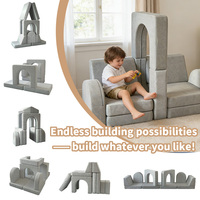 Sofá Modular de Espuma Suave para Niños, Sofá de Juego Lavable para Niños Pequeños, Juego de Muebles Seguros para Niños para Sala de Juegos y Sala de Estar