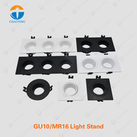 MR16-luz descendente de plástico y PVC para interiores, accesorio de carcasa, luces de techo empotradas redondas cuadradas, lámpara Led Gu10, gran oferta