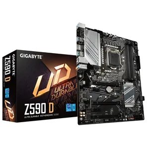 千兆字节Z590 D游戏主板，带英特尔LGA 1200插座Z590芯片组，支持11核I7 11700k 10900k 110700处理器