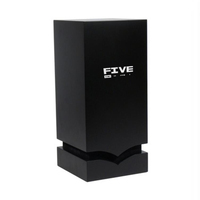 Boîte d'emballage de luxe personnalisée en carton noir pour parfum, manchon pour bougie, matériaux recyclés, boîtes rigides, gaufrage mat/brillant