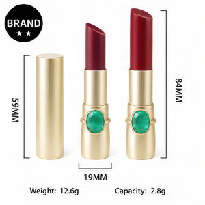 Brillo Labial de Marca Privada con Acabado Espejo, Base Antiadherente, Tubo de Lápiz Labial con Apertura Diagonal Redonda y Recta, Dorado, para Maquillaje Diario - Product Image 2