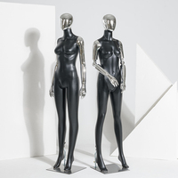 Mannequin de tête de galvanoplastie noire mate à prix réduit Modèle Femme en plastique