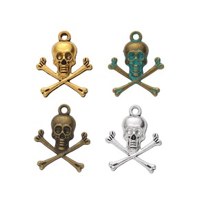 Pendentif Tête de Mort en Alliage de Zinc Argenté Antique pour Accessoires de Cosplay Pirate Halloween - Product Image 5