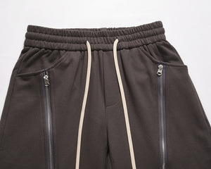 Alta qualità estiva elastico in vita doppia grande tasca aperta <span class=keywords><strong>con</strong></span> cerniera da uomo pantaloni corti da spiaggia <span class=keywords><strong>pantaloncini</strong></span> larghi in cotone - Product Image 3