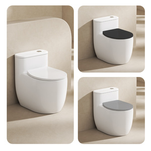 Sifón de inodoro Chaozhou de 3L con doble descarga, montaje en suelo, trampa en S de 380 mm para baño de apartamento pequeño - Product Image 1
