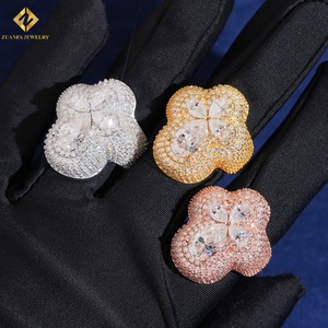 Wholesale Factory Price Flower Moissanite Cocktail <b>Ring</b> Pave <b>Set</b> S925 <b>Sterling</b> <b>Silver</b> Women's Cross Wedding Pear Cut <b>Ring</b> - Product Image 3