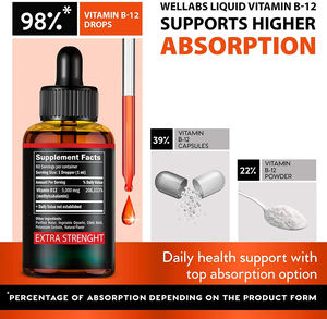OEM 5000 MCG <span class=keywords><strong>Vitamin</strong></span> <span class=keywords><strong>B12</strong></span> tetes Vegetarian Sublingual suplemen cair dengan ekstrak Licorice tersedia dalam botol kemasan Drum - Product Image 4