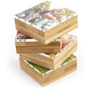 Marco de Fotos Acrílico Adhesivo de Madera de Bambú Transparente 2x2, Diseño de Árbol de Navidad, para el Hogar, Venta Caliente - Product Image 5