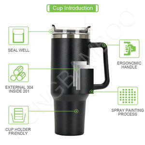 40oz Bottle <strong>with</strong> Handle Hot Coffee <strong>Mug</strong> Cup Thermal Stainless Steel Tumbler <strong>with</strong> <strong>Straws</strong> Vacuum Flask <strong>Insulated</strong> Portable Cup - Product Image 5