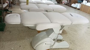 White <b>Electric</b> Esthetician Bed PU Leather Salon Treatment <b>Table</b> Facial Massage Bed for Beauty Parlour - Product Image 5