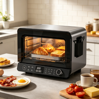 Four à friture numérique en acier inoxydable avec porte vitrée transparente, contrôle facile, chauffe rapide, multifonction, four de comptoir