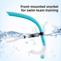 Tuba de plongée en silicone professionnel à fixation frontale pour hommes et femmes adultes - Tube respiratoire pour entraînement de natation et plongée en apnée
