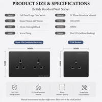 Prise murale britannique standard 13A à 4 prises avec ports USB-A et USB-C, pour usage industriel et hospitalier