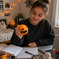 Jouet Squishy Géant Citrouille d'Halloween en TPR pour Enfants et Adultes, Anti-Stress, à Remontée Lente, Nouveauté Sensorielle Jumbo