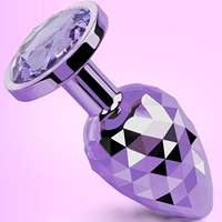 Plug anal violet avec ensemble de bijoux, design géométrique de luxe en diamant, dilatateur, jouets sexuels pour adultes, plug anal en acier inoxydable avec bijoux