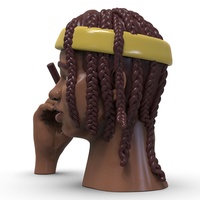Personnalisé vente en gros moderne maison parfum aromatique parfumé décor noir africain dreadlock tête en résine unique cône d'encens brûleur de chambre