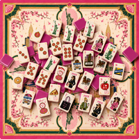 Nouvel ensemble de Mahjong américain New York Street Lady 2026, 160 tuiles gravées et colorées avec des dos rose vif, coffret cadeau de luxe
