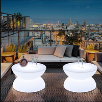 Lumind - Tabourets de jardin d'extérieur, table et chaise LED imperméables pour balcon, bar, restaurant, mobilier lumineux créatif et de loisirs