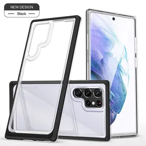 Cho S22 Siêu Chống Sốc Rõ Ràng Acrylic Phone Bìa 3 Trong 1 Pc Trong Suốt Tpu Phone Case Cho Samsung Galaxy S22 S21