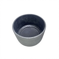 Pot de fleurs moderne pour plantes succulentes, gris foncé mat, texture poreuse brossée horizontale, en résine de poudre de pierre, imitation béton, pour intérieur et extérieur