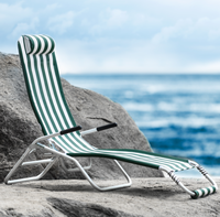Chaise de camping pliante réglable en aluminium et textile pour l'extérieur, la plage, le jardin, la terrasse, l'été