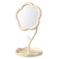 Miroir de Maquillage Portable en Plastique Argenté Tournesol pour Étudiant, Table de Maquillage, Coiffeuse, Beauté, Princesse, Usage Domestique