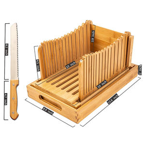 Trancheuse à <span class=keywords><strong>pain</strong></span> en bambou avec bac à miettes, coupe-<span class=keywords><strong>pain</strong></span> réglable pour usage domestique, guide manuel de découpe <span class=keywords><strong>du</strong></span> <span class=keywords><strong>pain</strong></span> - Product Image 3