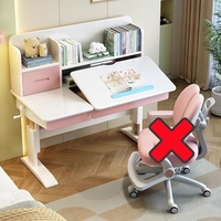 Ensemble de bureau et de chaise d'étudiant en bois massif réglable pour l'apprentissage des enfants, design moderne pour appartement, salon, mobilier scolaire