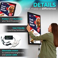 Bingkai Poster LED Aluminium Kustom Ultra-Tipis Papan Menu Display Iklan Kotak Cahaya Tanda Dinding untuk Home Theater