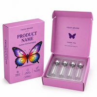 Emballage de flacons pharmaceutiques biodégradables en matériaux recyclés écologiques personnalisés, plateau en PET transparent pour 4 flacons en verre