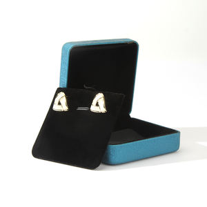 Caja para Pendientes, Caja Rígida de Lujo para Regalo de Joyería Personalizada, con Tapa Abatible, Inserto de Terciopelo, Estampado en Lámina, Logotipo Personalizado, Venta al por Mayor - Product Image 1