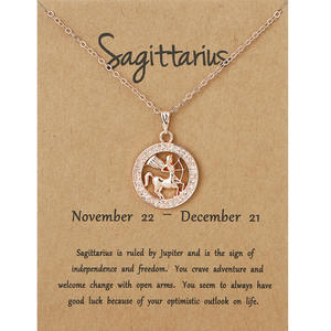12 Zodiac Sign Constellations Pendants Necklaces for Women <strong>Men</strong> Rose Gold Male Jewelry Fashion <strong>Birthday</strong> Gifts Wish <strong>Card</strong> - Product Image 2