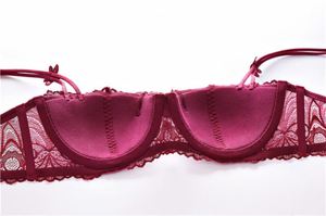 Multifuncional flor chica sujetador media taza sujetador y Panty conjunto de las mujeres Sexy Bra - Product Image 3