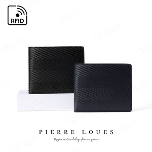Pierre Loues <b>Men's</b> Leather <b>Wallet</b> RFID Blocking <b>Black</b> Short Style Business Casual Everyday Use - Product Image 4