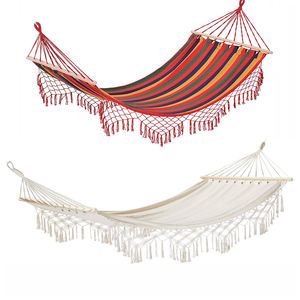 Garden Beach Leisure <span class=keywords><strong>Hamac</strong></span> en <span class=keywords><strong>toile</strong></span> <span class=keywords><strong>Hamac</strong></span> d'extérieur <span class=keywords><strong>avec</strong></span> glands et <span class=keywords><strong>barre</strong></span> en bois - Product Image 2