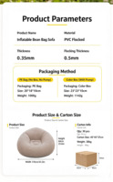 Fauteuil paresseux gonflable moderne OEM en PVC floqué épaissi, type boule, une place, pliable